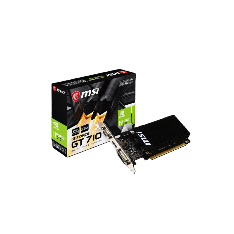 Tarjeta Gráfica MSI GeForce GT 710 2GB DDR3 LP VGA DVI HDMI