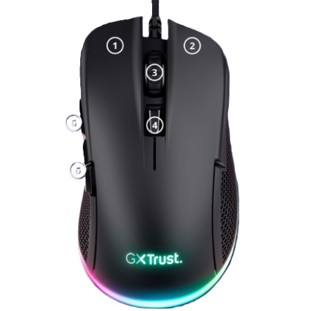 Ratón Gaming Trust GXT 922 Ybar Eco RGB Negro | Kanaryzon