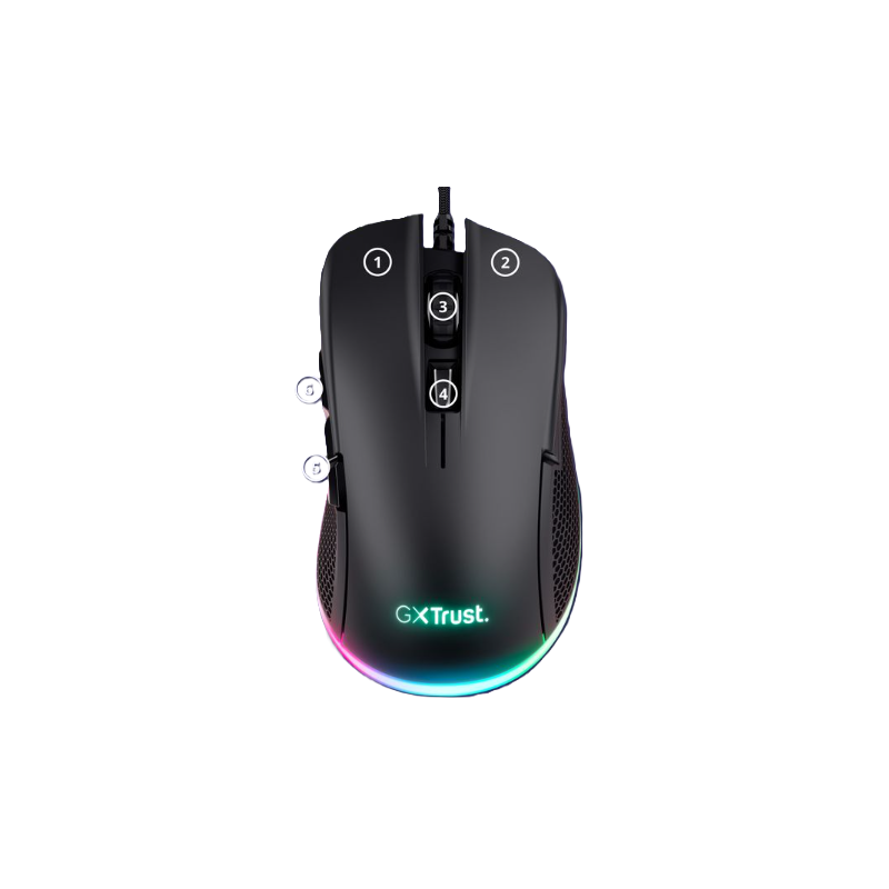 Ratón Gaming Trust GXT 922 Ybar Eco RGB Negro
